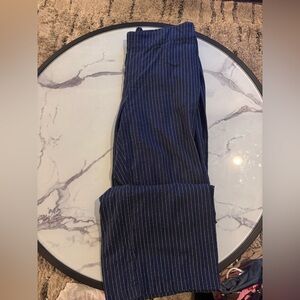 Lane Bryant Plus Size Blue Striped Wide Leg Trousers